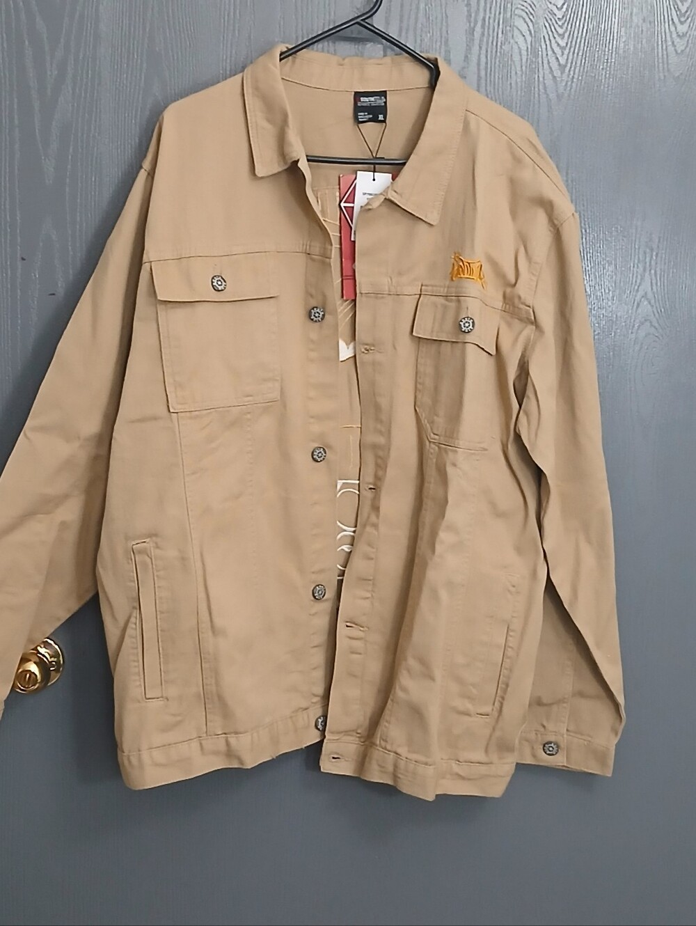 Southpole Embroidered Jacket Tan Urban Graphic Y2K Streetwear 2Shay Design